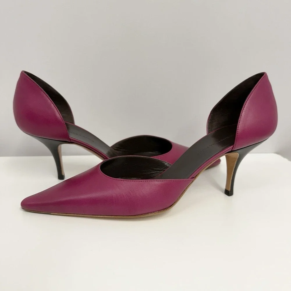 Balenciaga Leather Shoes Fuchsia NIB Cote D'Azur Anemone 37 1/2